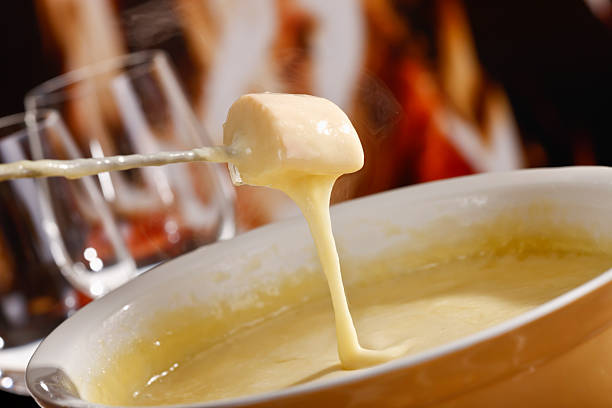 Cheese fondue stock photo