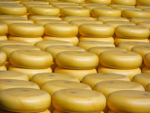 Cheese stacked up stock photo
