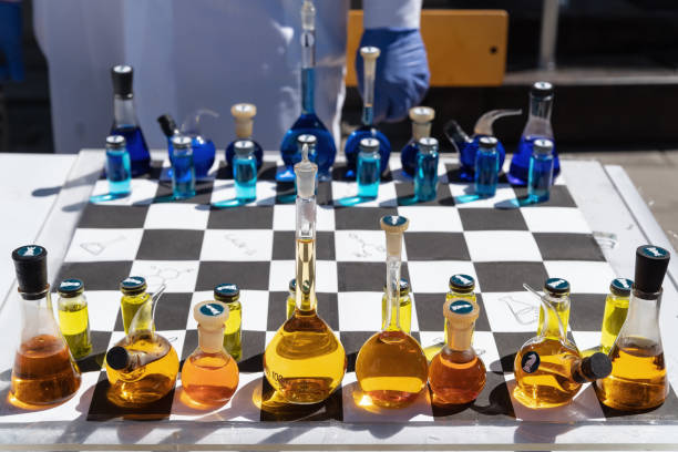 Chemical chess stock photo