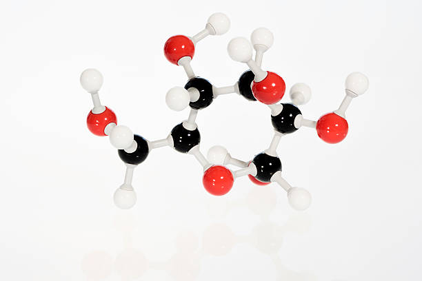 Chemistry model for glucose atom complex glucose chemical model on white glucose stock pictures, royalty-free photos & images
