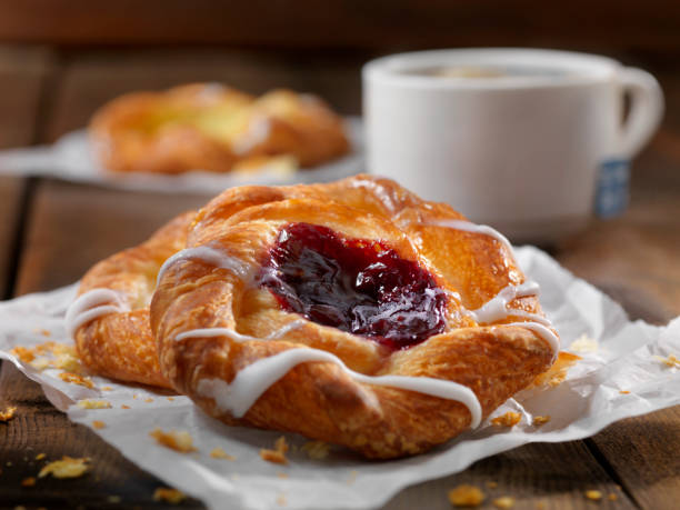 Cherry Danish Cherry Danish baked pastry item stock pictures, royalty-free photos & images
