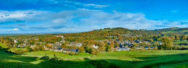 Cheshire countryside in Autumn a panoramic view of Bollington in the Cheshire countryside cheshire england stock pictures, royalty-free photos & images