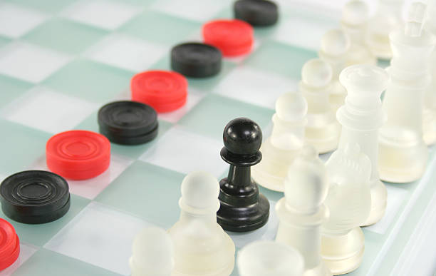 chess and checkers stock photo