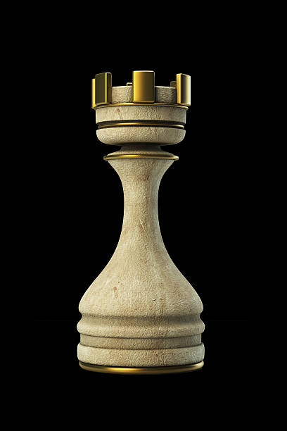 Chess Castle Stone isolated stock photo