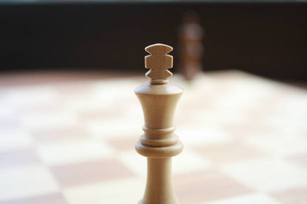 Chess endgame stock photo