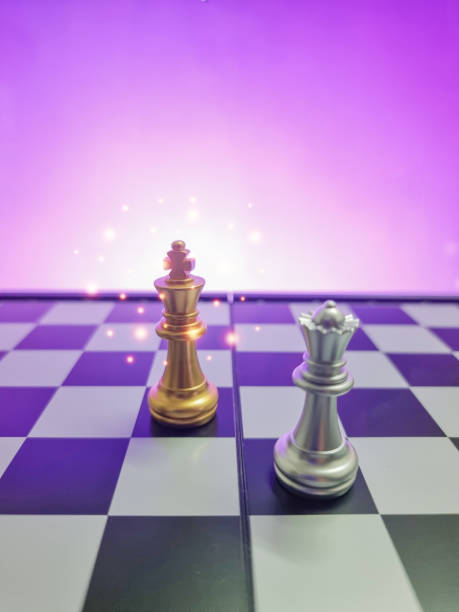 Chess game competition business concept stock photo