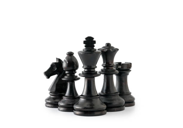 Chess piece Bishop - Chess Piece, Black Color, Business, Business Strategy, Chess chess piece stock pictures, royalty-free photos & images