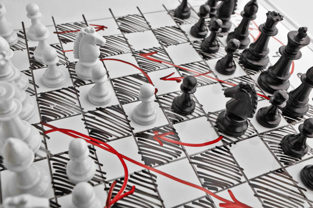 Chess. White board with chess figures on it. Plan of battle. Chess. White board with chess figures on it. Plan of battle. chess stock pictures, royalty-free photos & images