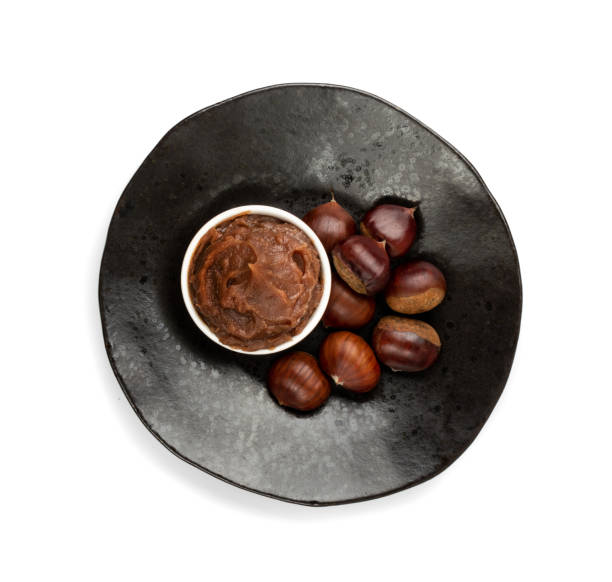 Chestnut Puree Isolated, Marrons Cream, Spread, Jam stock photo