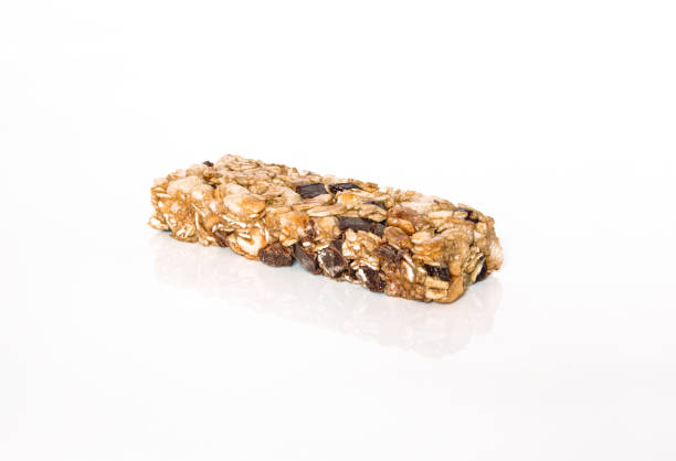 Chewy granola chocolate bar stock photo