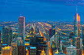 istock Chicago areal view taken at twilight 155372776