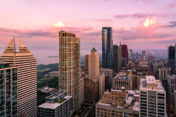 Chicago Cityscape at Golden Hour stock photo