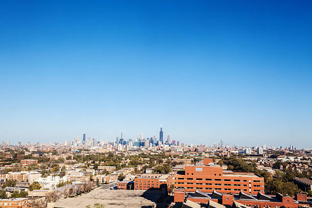 Chicago Cityscape viewed from the West stock photo
