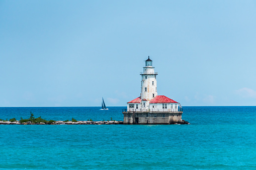 Chicago Lighthouse on Lake Michigan