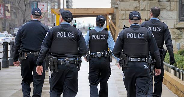 Chicago Police Officers On Patrol stock photo