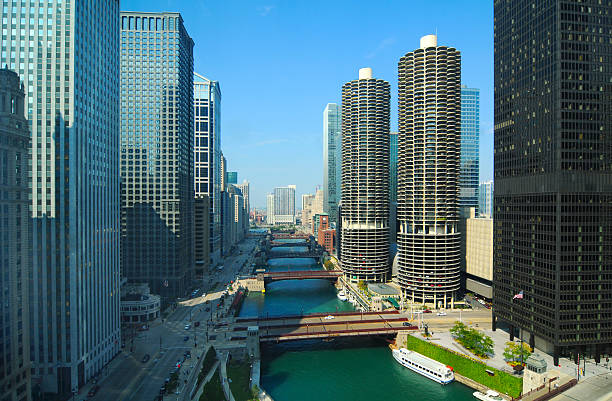 Chicago River stock photo