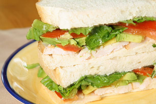 Chicken and Avocado Sandwich stock photo