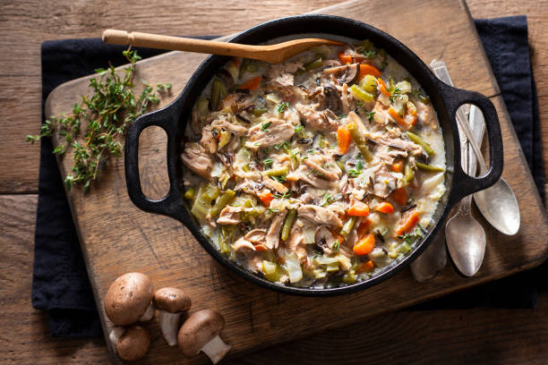Chicken and Wild Rice Soup stock photo