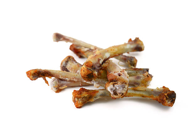 Chicken Bones Chicken Bones on White Background animal bone stock pictures, royalty-free photos & images