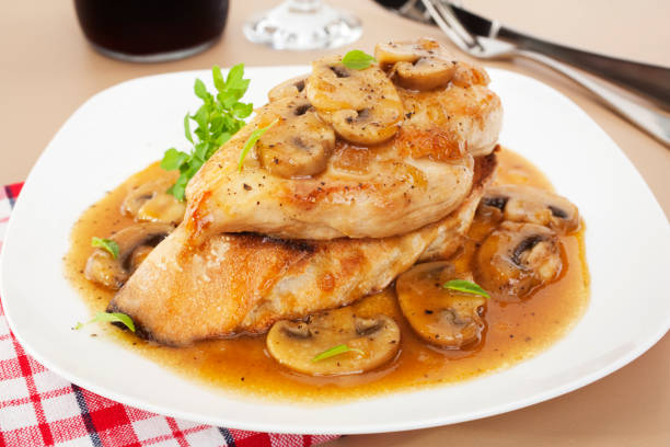 Chicken Marsala Italian Food stock photo