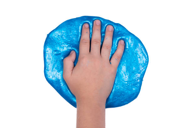 Child Playing With  Slime stock photo