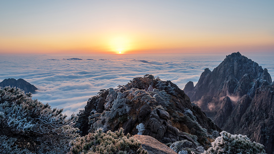 China Huangshan Sunrise Stock Photo - Download Image Now - iStock