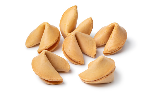 Chinese fortune cookies isolated on white background