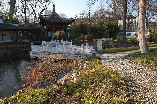 Chinese Gardens and Pond stock photo