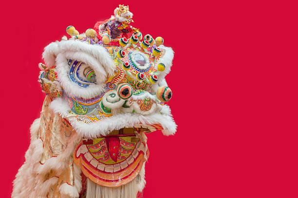 Chinese Lion Dance Lion Dance Costume used during Chinese New Year dragon photos stock pictures, royalty-free photos & images