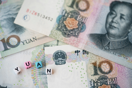Chinese yuan for background and presentation Economics Crisis and Big Country trade with yuan