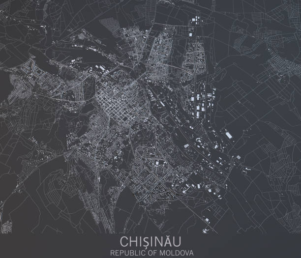 Chisinau map, satellite view, city, Republic of Moldova Chisinau map, satellite view, city, Republic of Moldova. 3d rendering moldova stock pictures, royalty-free photos & images