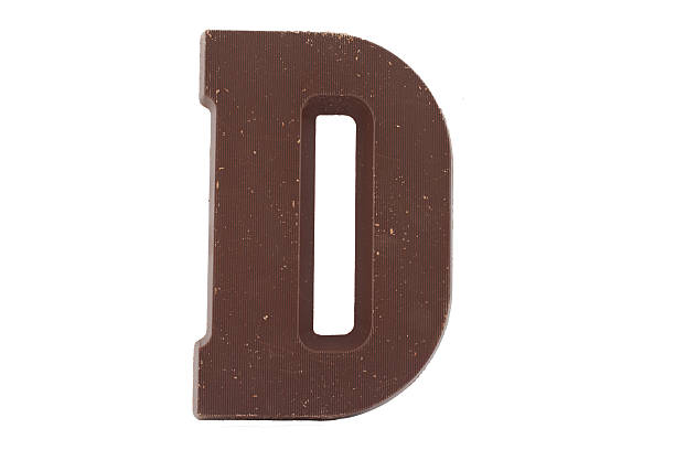 chocolate alphabet - letter d - chocoladeletter stockfoto's en -beelden
