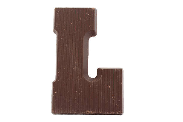 chocolate alphabet - letter l - chocoladeletter stockfoto's en -beelden