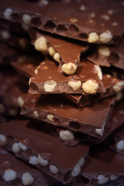 Chocolate assortment background stock photo