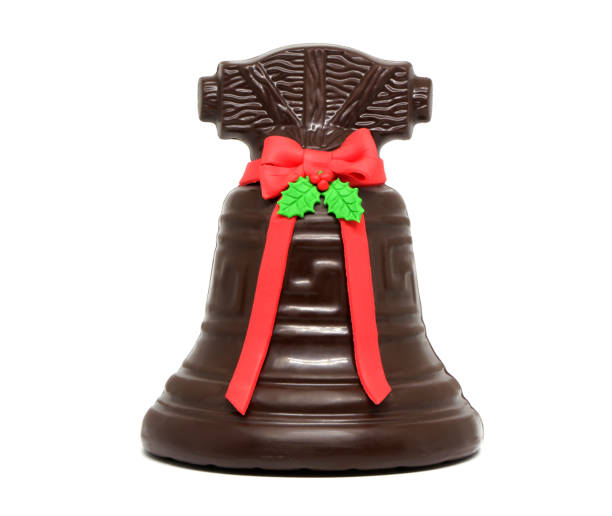 Chocolate bell isolated on white background stock photo