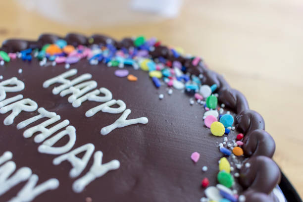 Chocolate Birthday Cake Chocolate cake with Happy Birthday written on it kathrynsk stock pictures, royalty-free photos & images