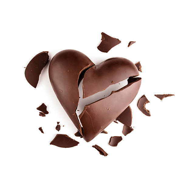 Chocolate broken heart stock photo