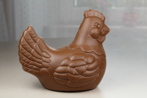 Chocolate chicken for easter stock photo