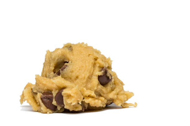Chocolate Chip Cookie Dough Ball A single chocolate chip cookie dough ball. dough stock pictures, royalty-free photos & images