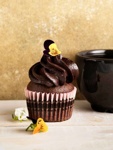 Chocolate Cupcake, Tasty cupcakes with ganache, Muffin, Cupcake, Chocolate, Brown, Gourmet, ganache, dessert, tea cup , coffee cup, flower, Cake, Muffin, Brownie, food and drink turkey cupcake cake stock pictures, royalty-free photos & images