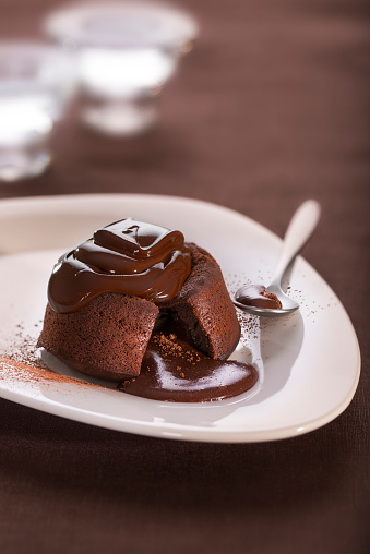 Chocolate Fondant Lava Cake Stock Photo - Download Image ...