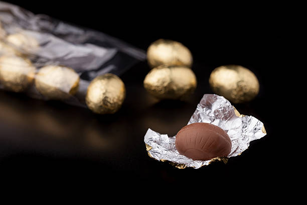 Chocolate Mini eggs stock photo