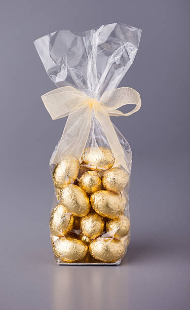 Chocolate Mini eggs stock photo