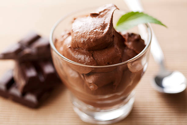 chocolate mousse stock photo