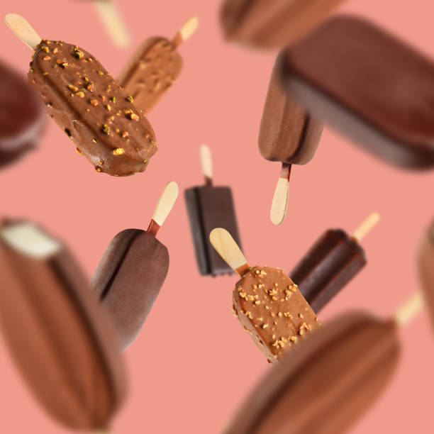 schokoladenpopsikel nahtlose textur oder muster - ice cream fancy stock-fotos und bilder