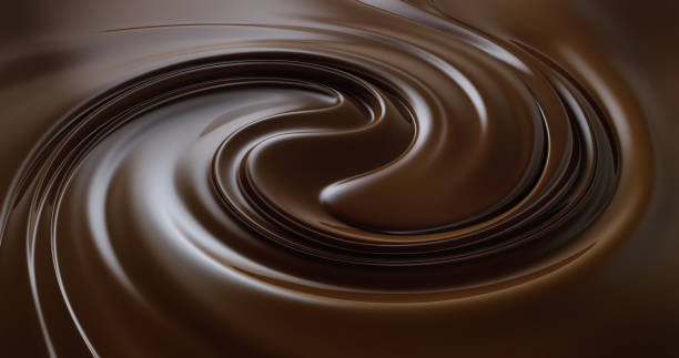 Chocolate Swirl Molten chocolate swirl with dark chocolate - top view chocolate photos stock pictures, royalty-free photos & images