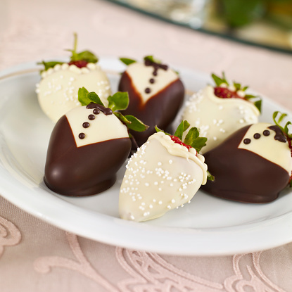 Gourmet Chocolate truffles in bride and groom shapes