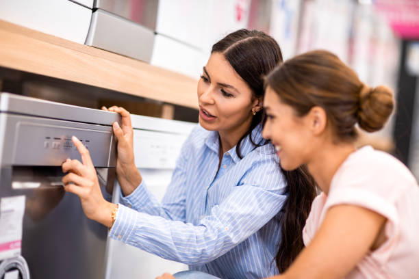 Choosing the best dishwasher stock photo