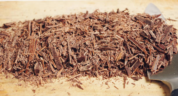 Chopped chocolate stock photo