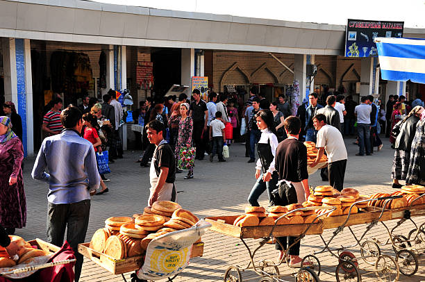 Chorsu bazaar in Tashkent stock photo